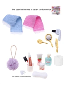 1:12 Dollhouse Bathroom Set, Miniature Home Bathroom Decorations, OB11 Photography Props, Tiny Home Decor, Miniature Metal Model Props - Multicolor - View 7