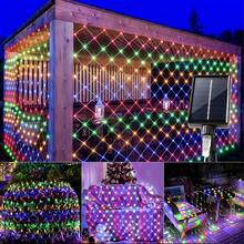 1 Pack 2m X 3m Solar Powered LED Christmas Net Lights, IP65 Waterproof, 8 Modes, Low Voltage Mesh String Lights, Suitable For Christmas Tree, Shrubs, Wedding, Garden, Outdoor, Indoor Thanksgiving Christmas Halloween Decor, With Solar Panel, Landscape Lighting Decoration - 太陽能網燈 - 查看 7
