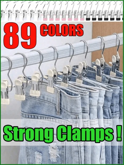 20pcs Premium Stainless Steel Clothes Clip,Adjustable Metal Pants Hanger With Clips, Laundry Clothes Nail With Hook, Portable Hanging Clothes Clip,50/40/30/15/10/5/1pc Wardrobe Organizer, Boot Hangers For Closet, Clips With Hooks, Multi-Function Single Clip Clothes Hanger, Bootleg Clip, For Pants, Hats, Skirts, Socks, Shoes Dress Pants Shoes Boots,Skirt,Spring,Minimalist,Summer Tops