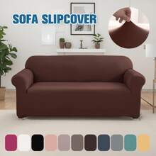 Ensemble de housses élastiques pour canapé, housses de meubles en spandex pour canapé, causeuse, fauteuil, anti-froissage, protecteur de meubles (gris clair, lait) Housse de canapé super extensible - Housse de canapé en spandex douce et antidérapante