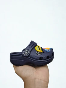 Children's Flip Flops, Corfly Style, Lightweight, 100% EVA, Brooches - Navy Blue - View 5