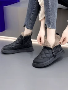 Thick Fur Lining Snow Boots For Women, Warm & Waterproof Winter Boots With Thick Soles