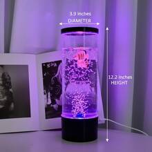 QUIGO Bubble Fish Lamp Aquarium Fish Tank Light Mood Light Cool Gift Color-Changing 3 Floating Fake Fish Aesthetic Home Office End Table Decor Gaming Room Auto Color Change - C-黑色 - 查看 3