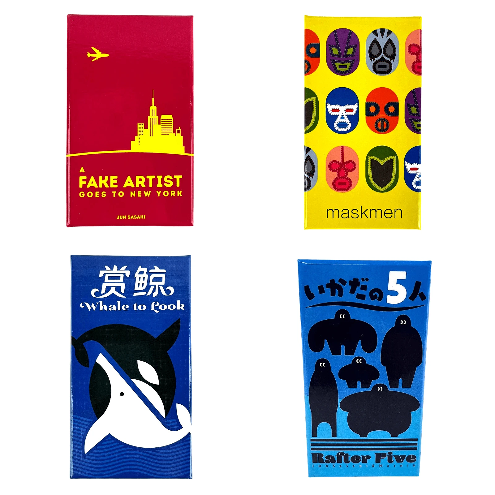 Board Game:FAKE ARTIST+MASKMEN+Whale To Look+Rafter Five:Perfect For 2-6 Players, Family Nights ,Travel,Team Events & Birthday Gifts (20-40 Mins) - Multicolor - View 1