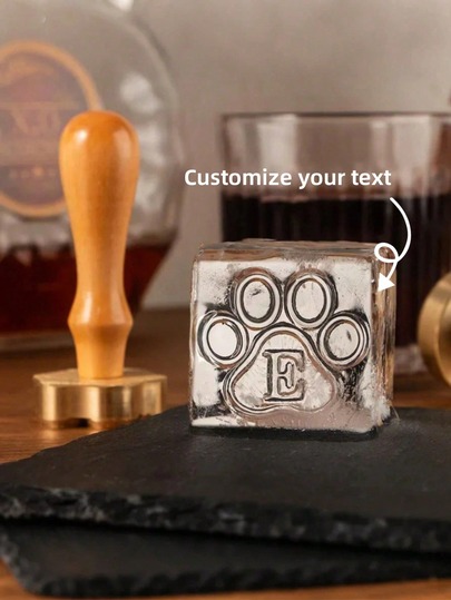 1PC Custom Monogram Brass Ice Mold Tray, Personalized Whiskey Gifts For Men, Husband, Him, Dad, Birthday Anniversary Valentine's Day Gifts, Bachelor Party, Home Bar Accessories, Cocktail Making Supplies