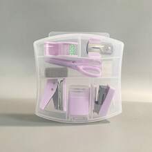 8 piezas Mini Juego de Útiles de Oficina - Incluye Mini Grapadora, Tijeras, Quitagrapas, Grapas, Dispensador de Cinta, Vuelta al Cole, Útiles Escolares - Multicolor - Ver 8