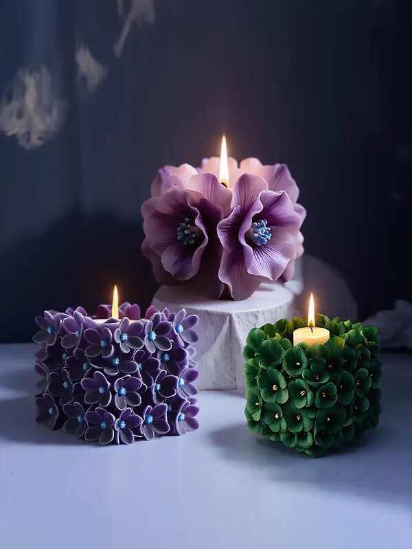 1pc Square Peony Flower Silicone Mold For DIY Aromatherapy Candles - Handmade Floral Candle Making Mold With Intricate Petal Design, Easy-Clean Crafting Tool For Home Decor, Relaxation, And Creative Projects, Candle Making Supplies, Decorative Candle Holder, Elegant Candle Design, Easyrelease Material