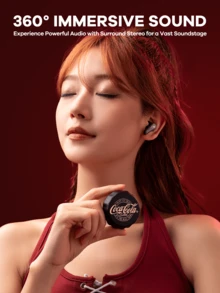 Coca Cola Coca-Cola Wireless Earbuds, Bottle Cap Shaped, Wireless Stereo Earphones, Mini Earbuds, Comfortable Headphones, Earphone Design, Active Noise Cancelling, Gift For Lover, Christmas/New Year/Special Occasion Gift - Multicolor - View 5