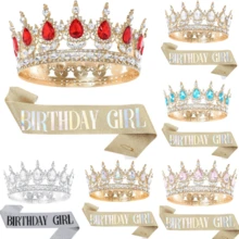 2pcs/Set Shiny Metallic Crown & Shoulder Strap Set, Regal Style, Suitable For Birthday Party, Bridal, Wedding, Christmas Party, Women Costume Headpiece, Hair Accessories, Coronas, Tiara