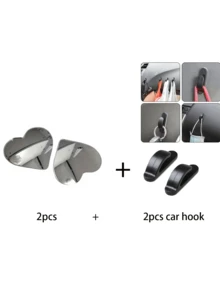 Heart-Shaped Blind Spot Mirror, Frameless Blind Spot Mirror, 360 Degree Wide Angle Convex Mirror, Square Blind Spot Rearview Mirror, Parking Mirror, Round Blind Spot Mirror, Car Accessories, Car Accessories For Women, Christmas, Car Decor - Love - View 12