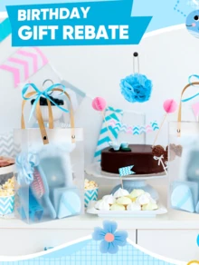6 Sets Bridal Shower Prizes For Winners - Wedding Shower Favors Gift Set Includes Headband, Hair Brush, Compact Mirror, Bath Sponges, Powder Puff, Hair Tie Claw, Makeup Brushes With Gift Bag - Blue Or Pink - 藍色 - 查看 6