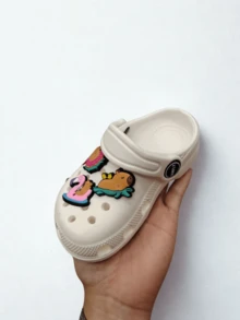 Children's Flip Flops, Corfly Style, Lightweight, 100% EVA, Brooches - White - View 4