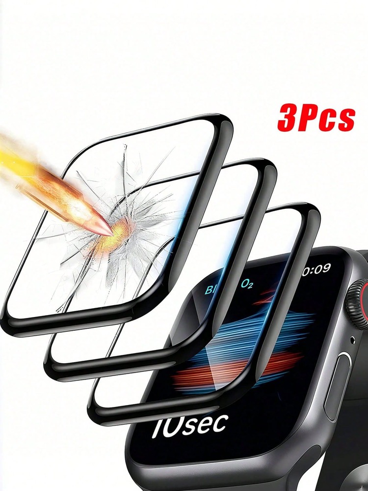 3 piezas de protector de pantalla de película suave negra, compatible con pantallas de de 45/49/38/40/41/42/44mm, se ajusta a las series Ultra/10/9/SE/8/7/6/5/4/3/2/1, accesorios de smartwatch - 3 piezas - Añade 9