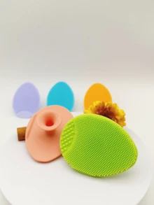 1pc Silicone Face Cleansing Brush & Exfoliating Cream, For Deep Cleansing, Soft Bristles, Blackhead & Acne Pore Care, Silicone Face & Hair Brush, Comfortable & Soft, Massages Scalp, Cleans Dirt, Baby-Grade Material, Skin Care, Beauty, Pore Brush, Face Scrubber, Face Wash, Face Cleanser - Multicolor - View 13