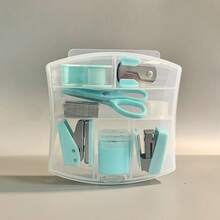 8 piezas Mini Juego de Útiles de Oficina - Incluye Mini Grapadora, Tijeras, Quitagrapas, Grapas, Dispensador de Cinta, Vuelta al Cole, Útiles Escolares - Multicolor - Ver 7