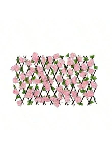 1pc Decorative Artificial Fence With Floral Screen, Expandable Plant Stand, Suitable For Balcony, Patio, Outdoor, UV-Resistant, Can Be Used As Privacy Screen, Also Suitable For Garden, Wedding Decor Background - Multicolor - View 8