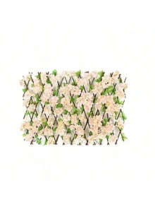 1pc Decorative Artificial Fence With Floral Screen, Expandable Plant Stand, Suitable For Balcony, Patio, Outdoor, UV-Resistant, Can Be Used As Privacy Screen, Also Suitable For Garden, Wedding Decor Background - Multicolor - View 6