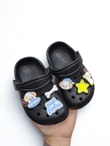 Children's Flip Flops, Corfly Style, Lightweight, 100% EVA, Brooches - 黑色 - 查看 2