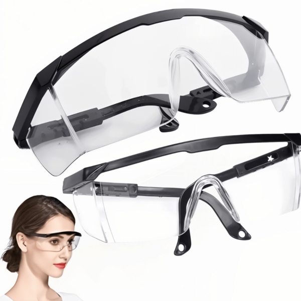 Set De 2 Pcs Gafas De Protección Para Los Ojos Con Escudos Laterales, Antivaho Y Arañazos, Powerlap Pro - Anteojos Unisex Para Protección- Transparentes Listas Para Usar - Equipo De Seguridad Laboral O Ideal Para El Hogar.