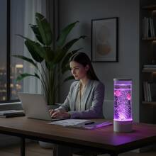 QUIGO Bubble Fish Lamp Aquarium Fish Tank Light Mood Light Cool Gift Color-Changing 3 Floating Fake Fish Aesthetic Home Office End Table Decor Gaming Room Auto Color Change - D-White - View 5