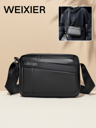 WEIXIER 男女通用单肩包、邮差包、斜挎包、手提包、多口袋腰包、可调节可拆卸肩带、休闲通勤包、商务包，适合通勤、购物、会议、商务活动，生日和节假日送给亲戚朋友的绝佳礼物。
