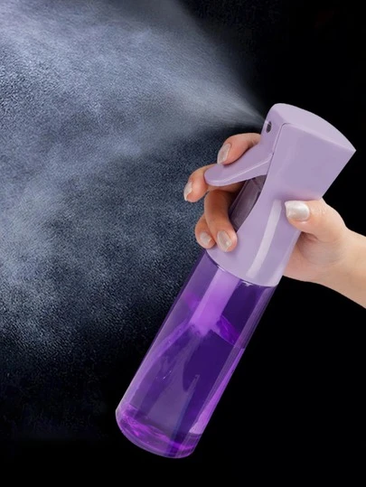 1 pieza Botella de spray de cabello de niebla continua de alta presión de color púrpura transparente, rociador de alcohol a presión automático, rociador de niebla ultrafina, adecuado para salones, cuidado de la piel, limpieza, belleza, viajes, recargable