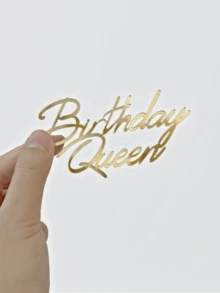 1个/3个/5个“生日女王”PMMA蛋糕装饰插牌，现代字母蛋糕装饰，生日派对蛋糕装饰礼品，蛋糕装饰，蛋糕插牌装饰，烘焙装饰，烘焙用品，蛋糕用品，厨房必备家具，节日礼品