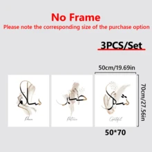 3pcs Canvas Poster, Islamic Calligraphy Painting, Canvas Wall Art, Artwork Wall Painting For Gift, Bedroom, Office, Living Room, Cafe, Bar, Wall Decor, Home And Dormitory Decoration-Canvas Material (Optional Frame)