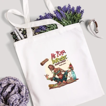 Coralgraph Mr Yoga Instructor Tote Bag - Ideal For Yoga Teachers, Wellness Coaches, And Fitness Enthusiasts - Tote Bag With Relaxing Design TB1976