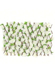 1pc Decorative Artificial Fence With Floral Screen, Expandable Plant Stand, Suitable For Balcony, Patio, Outdoor, UV-Resistant, Can Be Used As Privacy Screen, Also Suitable For Garden, Wedding Decor Background - Multicolor - View 13