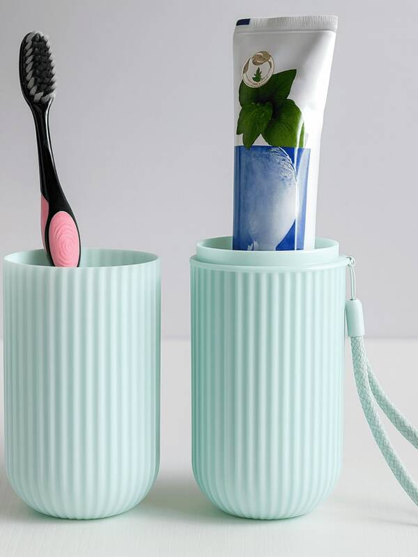 Porta Escova Dentes Canelado Tampa Banheiro Viagem Organizador Protege Escovas Pasta Higiene Candy Color