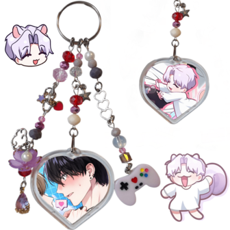 Llavero Vecinos Virtuales BL Manhwa Guild Member Next Door Neutaaaa Ji9star Angela Romance Drama Boys Love, Yeowoon Jigu Accesorio  Manhwa BL  llavero Cristales Coloridos, Merchandising Manhwa BL, Regalo Personalizado Yeowoon y JIgu, Llavero Arte Fan, Coleccionable BL Manhwa, Regalo Manhwa Manga Manhua Coreano  Lazo  Figuras  Liso  Estrella    Casual  Encantador    Vidrio    Estrella  piedra preciosa  Corazón    Manhwa