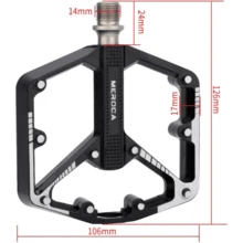 1 Pair Mountain Bike Pedals, Aluminum Alloy Bearing Pedals, DU Pedal Pads, Bicycle Accessories With 20 Anti-Slip Pins, CNC Machined Flat Platform Pedals, 9/16" Lightweight Platform, Suitable For Road Bikes, Mountain Bikes, BMX - Multicolor - View 5