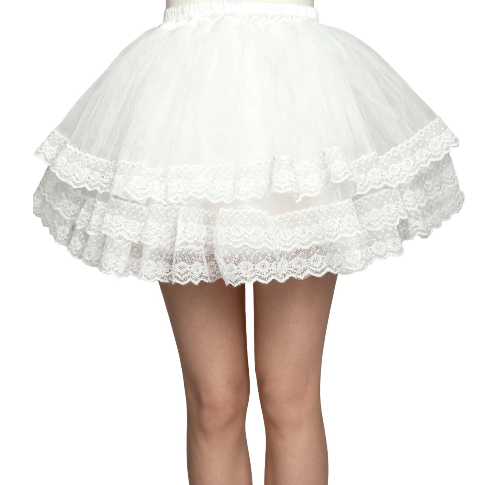 Falda enagua de volantes de tul de colores con encaje negro y blanco, falda interior con volantes para fiesta de Halloween