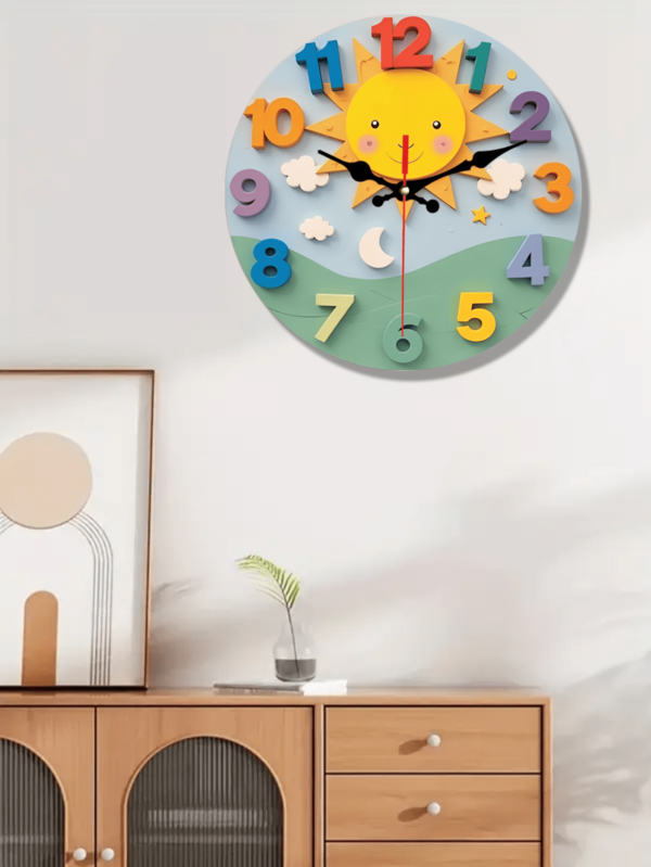 1pc 10-12 Inch Cute Cartoon Cat Wall Clock - Funny Silent, Animal Theme Decor, Suitable For Birthday, Christmas Or New Year - Ideal Decoration For Living Room, Bedroom, Kitchen Or Office