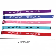 6/8/14pcs WWJD Christian Bracelet Set, Unisex, WWJD Bracelets Bulk, Christian Gift, Adjustable Wristband - What Would Jesus Do Bracelet - Multicolor - View 3