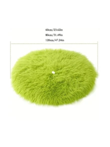 1 Pack Modern Green Christmas Ornament Tree Skirt - Soft, Thick Polyester, Plush Round Base With Drawstring Closure, Suitable For Holiday Decorations, Christmas Decorations, Christmas Tree Decorations, Christmas Ornaments - Green - View 2