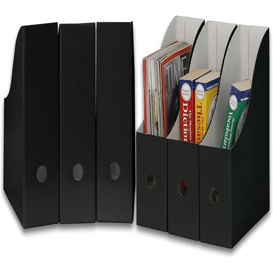 Simple Houseware 6-Pack Magazine File Holder Box, Foldable Cardboard ...