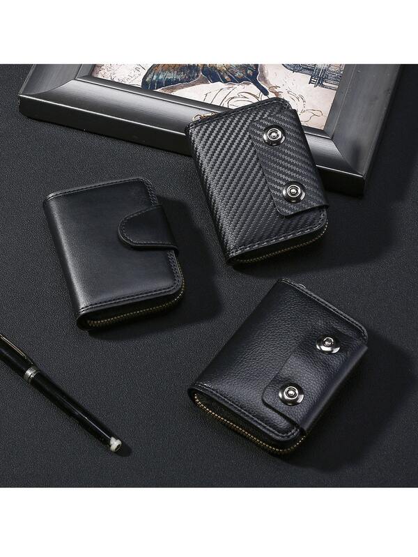 Carbon Fiber Men Wallet With Dual Magnetic Closure - Slim RFID Blocking Organizer With Accordion Card Pockets For Cash & Coins, Christmas Fathers Day Gift