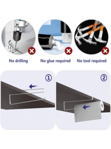 1 pieza Soporte para rollo de papel de cocina de gabinete blanco, suministros casuales diarios, estante de almacenamiento de película transparente, estante de decoración ahorradora de espacio para el hogar, soporte para rollo de papel de cocina de herramienta pequeña para cocina y baño, soporte de pared para pañuelos, suministros para el hogar - Blanco - Ver 7