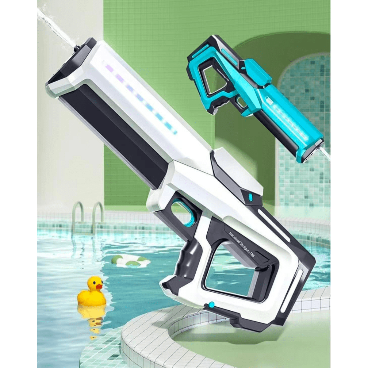 Electric Automatic Water Gun With 5 Meter Pressure Launcher - 白色 - 查看 2