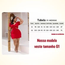 PLUS SIZE SUMMER SLEEVE DRESS LIGHTWEIGHT LOOSE FABRIC RUFFLED NECKLINE SEXY COMFORT SUMMER LOOK CURVE G1 AND G2 - RED DUNE - View 11