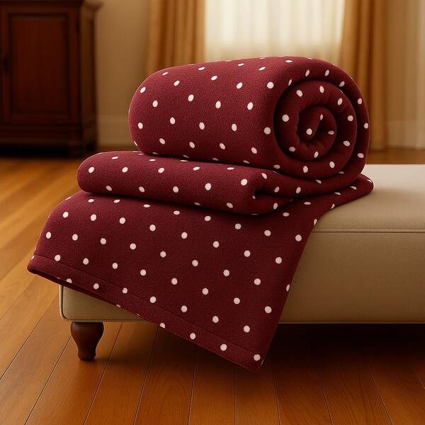 Manta de Microfibra Cobertor Casal Queen King Antialérgico Estampado Poá Quentinho