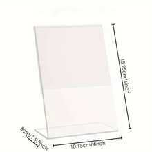 2 piezas Soporte inclinado de acrílico de 4x6 pulgadas: Soporte inclinado para exhibir letreros, menús, volantes y documentos - Organizador de escritorio transparente para cafés, tiendas, oficinas, bares y restaurantes