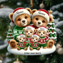 Personalized Elephant Family Christmas Decorations, Customized Bear Christmas Decorations, Gifts For Family Members For Christmas, Customized Family Name Decorations,Elegant Living,Artful Living - Bear - View 7