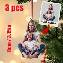 1/3pcs Personalized Photo Christmas Ornaments Custom 3" Acrylic With Any Photo/Text Hanging Tree Decorations Gift For 2024 Xmas Couples, Wedding, Graduation, Photo On Both Sides, Xmas Decoration, Multi-Functional, Ornamental, Reusable, Exquisite, Stylish, High-Quality, Colorful, Custom, Personalized, Ideal Gifts For Him, Ideal Gifts For Her, Boyfriend, Mom, Friends, Tea Room, Home, Garden, Office, For Valentine's Day, For Mother's Day, For Birthdays, For Father's Day, For Graduation, For Weddings, For Housewarming, Customized Home Decor Supplies, Home Room Decor Gifts,Office Decor,Elegant Living - Christmas Ornaments - View 13