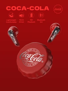 Coca Cola Coca-Cola Wireless Earbuds, Bottle Cap Shaped, Wireless Stereo Earphones, Mini Earbuds, Comfortable Headphones, Earphone Design, Active Noise Cancelling, Gift For Lover, Christmas/New Year/Special Occasion Gift - Multicolor - View 14
