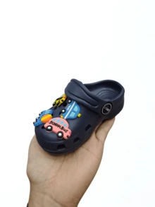 Children's Flip Flops, Corfly Style, Lightweight, 100% EVA, Brooches - Navy Blue - View 4