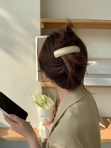 1pc/4pcs/6pcs High Quality Fashion Hair Clips, Spring Clamps, Large French Style Hair Clips For Girls, Hair Accessories, Shiny Oval Arch Hair Clips, Head Accessories - Multicolor - View 8