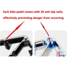 1 Pair Mountain Bike Pedals, Aluminum Alloy Bearing Pedals, DU Pedal Pads, Bicycle Accessories With 20 Anti-Slip Pins, CNC Machined Flat Platform Pedals, 9/16" Lightweight Platform, Suitable For Road Bikes, Mountain Bikes, BMX - Multicolor - View 4